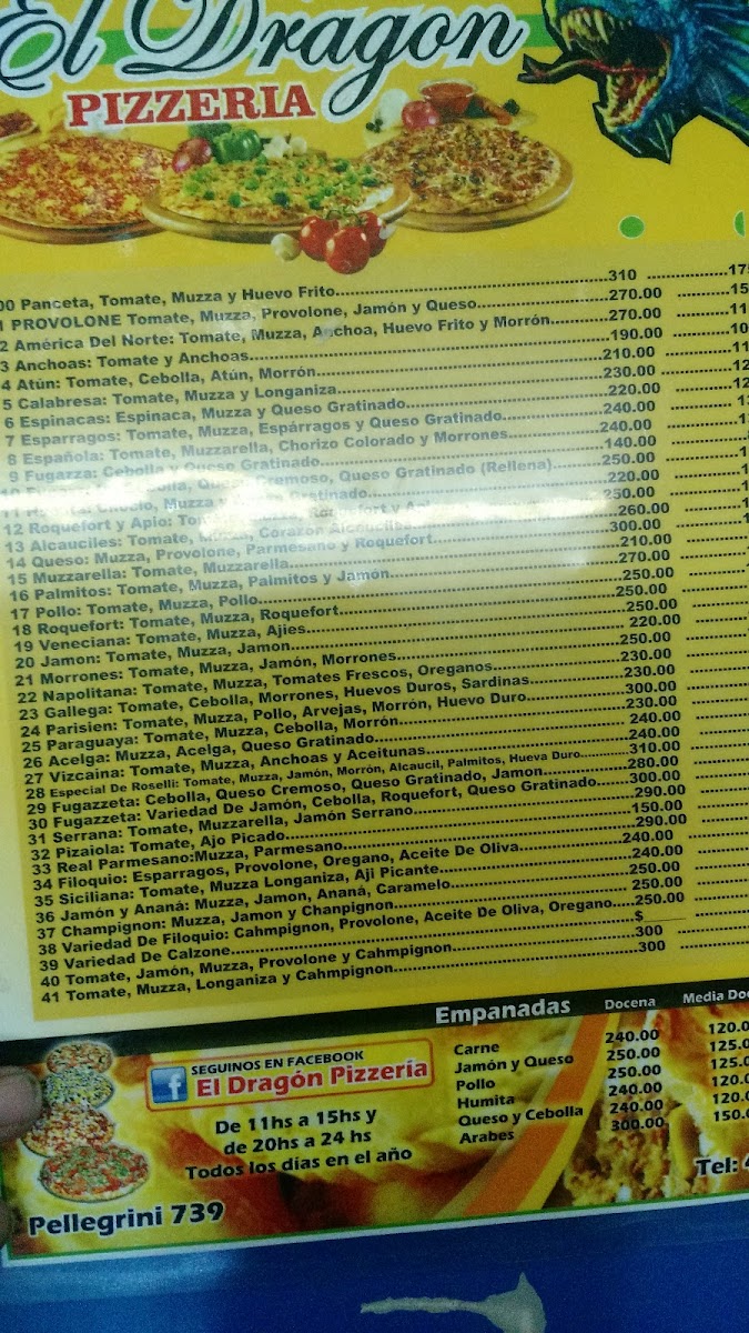 Menu Pizzeria Y Empanadas El Viejo Dragon-1